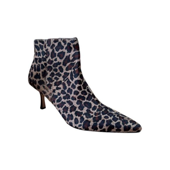 Circa Joan & David Pointed Toe Leopard Print Bootie Women's Size 10M - Picture 2 of 9